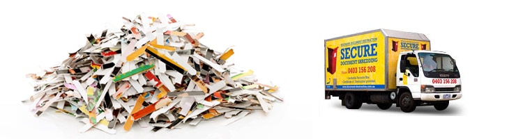 Confidential shredding with paper and truck