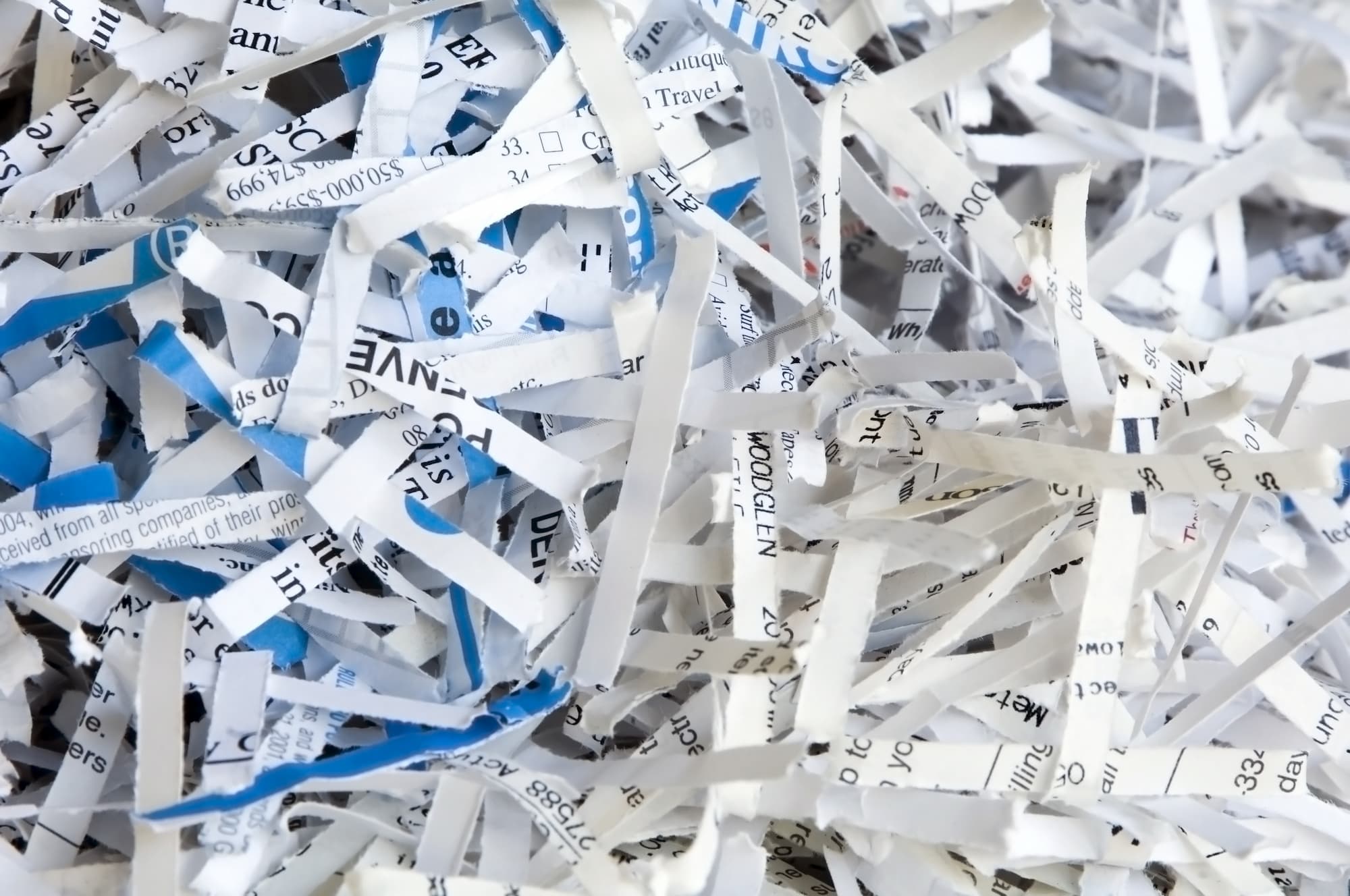 confidential shredding paper